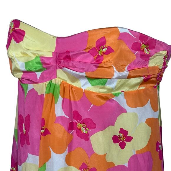 Lilly Pulitzer Women’s Strapless Silk Blend Tropical Floral Print Dress … - Picture 8 of 13